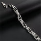 Men Boys Stainless Steel Two Tone Rhombus Cool Link Bangle Bracelet Cuff Gold/Silver Color Wristband Jewelry Xmas Gift