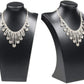 Leather Necklace Bust Jewelry Display Stand Figure Pendant Chain Jewelry Organizer Stand (S(HW 9.8 X 5.7 Inch), Black)