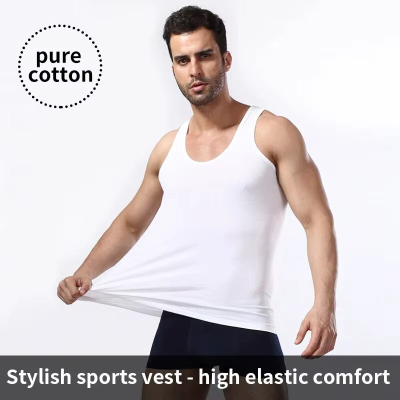 European and American Sizes Cotton MEN'S Vests Young MEN'S Sports Fashion Bottoming Vests Middle-Aged and Old plus Size Vests