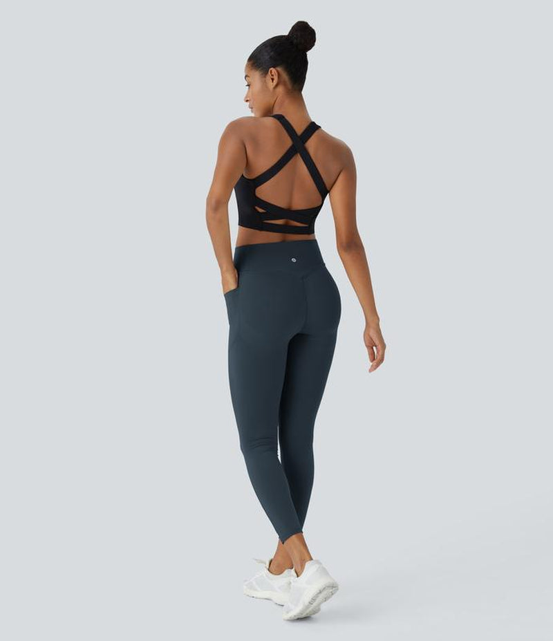 Halara Ultrasculpt High Waisted Scrunch Butt Lifting Tummy Control Pocket Shaping Training Leggings