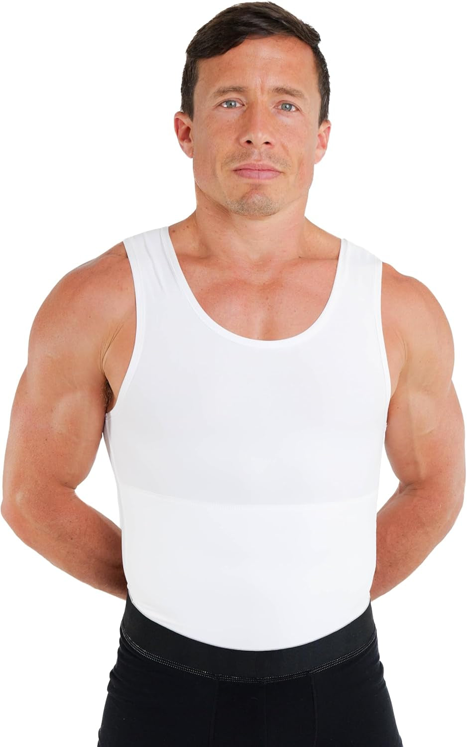 Max Mens Compression Shirt for Chest and Body Shaper Belly Slimming Shapewear Undershirt Tank Top for Men