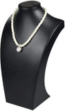 Leather Necklace Bust Jewelry Display Stand Figure Pendant Chain Jewelry Organizer Stand (S(HW 9.8 X 5.7 Inch), Black)