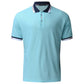 Men Polo Male Silk Touch Polo Men Extended T-Shirts(Light Blue,M)