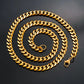 Hot Sale 5Mm/6Mm/7Mm/8Mm/9Mm Gold Plated Stainless Steel Cuban Link Chains Classic Men Boy Curb Chunky Necklace 20 to 24 Inches