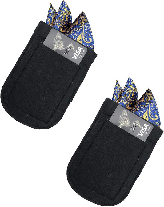 Premium Microfiber Pocket Square Holder, Men'S Suit Handkerchief Keeper, 2 Pack