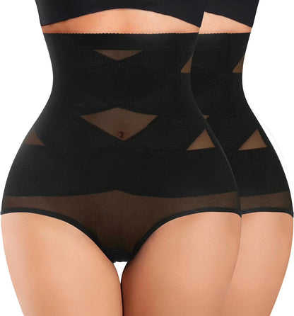 2 Packs Shapewear Tummy Control Underwear for Women High Waisted Girdle Body Shaper Butt Lifting Panties