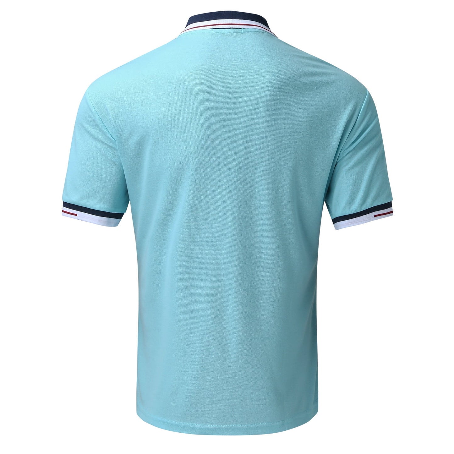Men Polo Male Silk Touch Polo Men Extended T-Shirts(Light Blue,M)