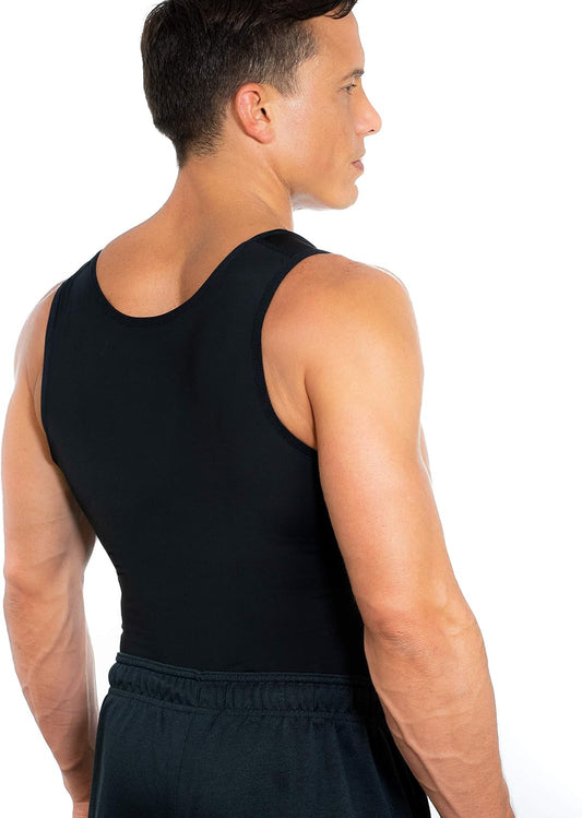 Max Mens Compression Shirt for Chest and Body Shaper Belly Slimming Shapewear Undershirt Tank Top for Men