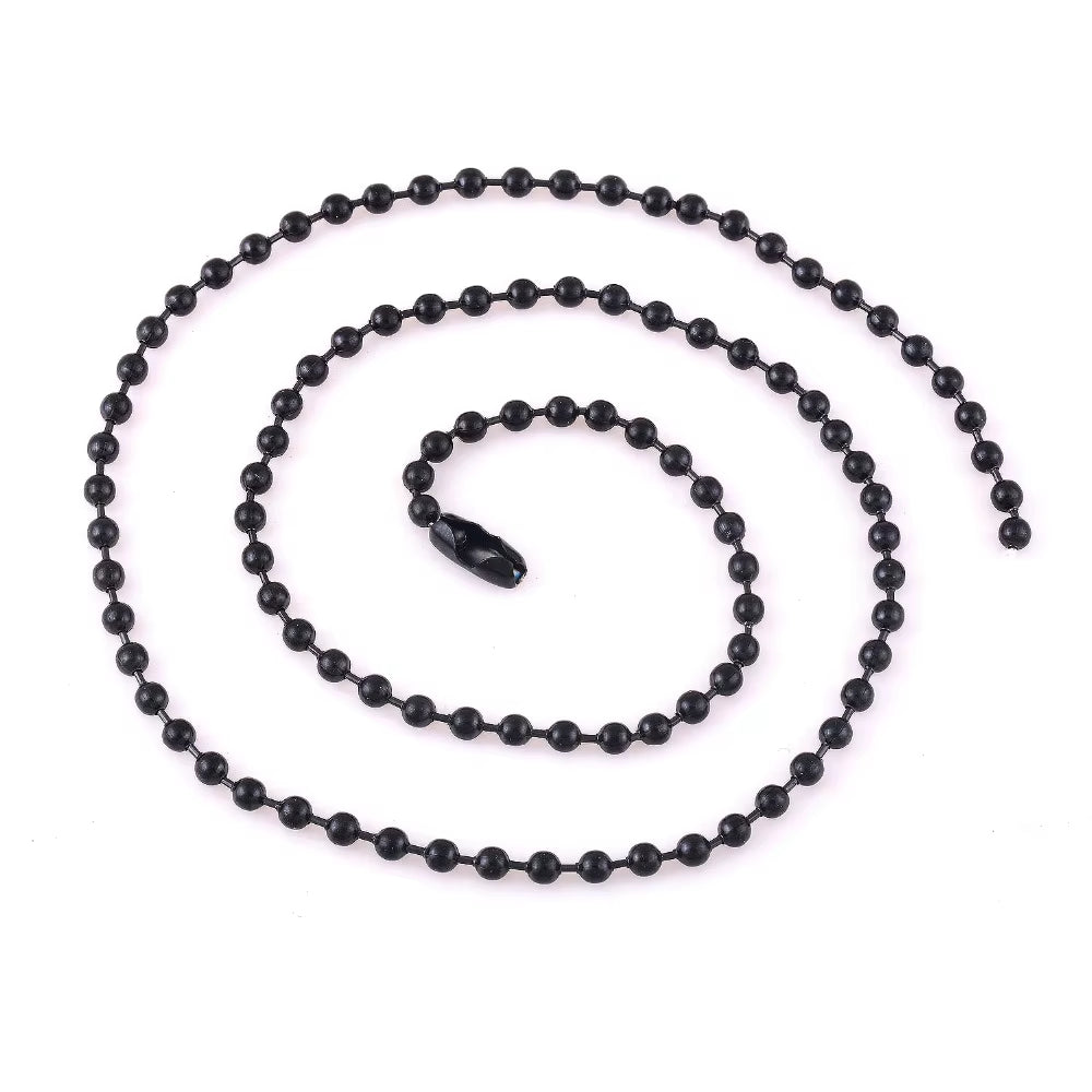 Width 1.5Mm-5Mm Black Stainless Steel Ball Chain for Charm Pendant Waterproof Match Rolo Necklace Wholesale