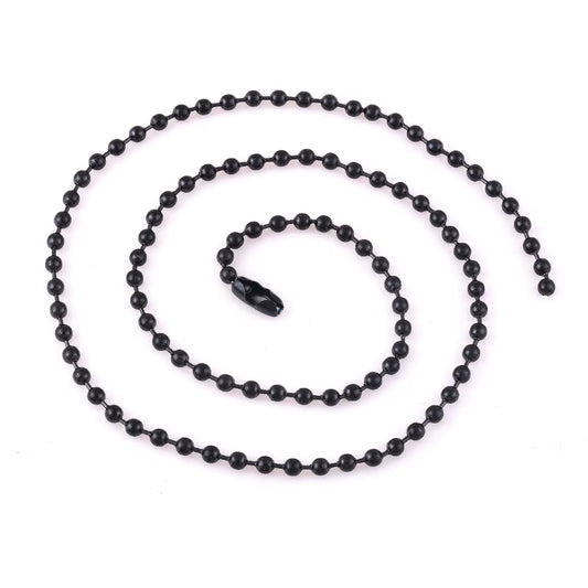 Width 1.5Mm-5Mm Black Stainless Steel Ball Chain for Charm Pendant Waterproof Match Rolo Necklace Wholesale