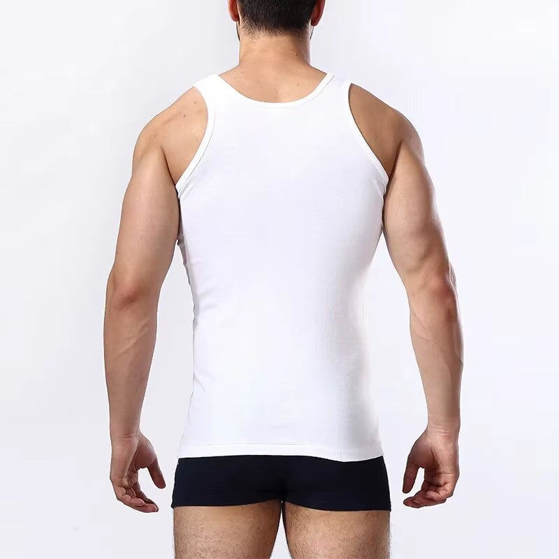 European and American Sizes Cotton MEN'S Vests Young MEN'S Sports Fashion Bottoming Vests Middle-Aged and Old plus Size Vests