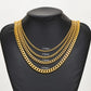 Hot Sale 5Mm/6Mm/7Mm/8Mm/9Mm Gold Plated Stainless Steel Cuban Link Chains Classic Men Boy Curb Chunky Necklace 20 to 24 Inches