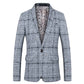 Men'S Suit Coat Business Casual Small Suit Spring and Autumn New Professional Clothes Formal Men'S Top Fashion Plaid Dress