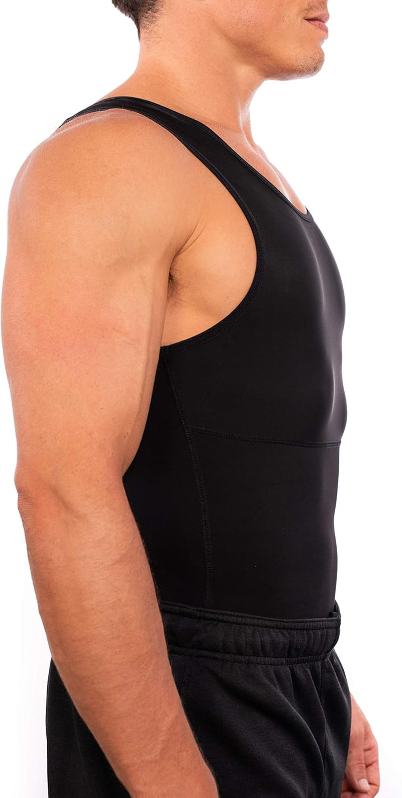 Max Mens Compression Shirt for Chest and Body Shaper Belly Slimming Shapewear Undershirt Tank Top for Men