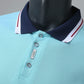 Men Polo Male Silk Touch Polo Men Extended T-Shirts(Light Blue,M)