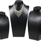 Leather Necklace Bust Jewelry Display Stand Figure Pendant Chain Jewelry Organizer Stand (S(HW 9.8 X 5.7 Inch), Black)