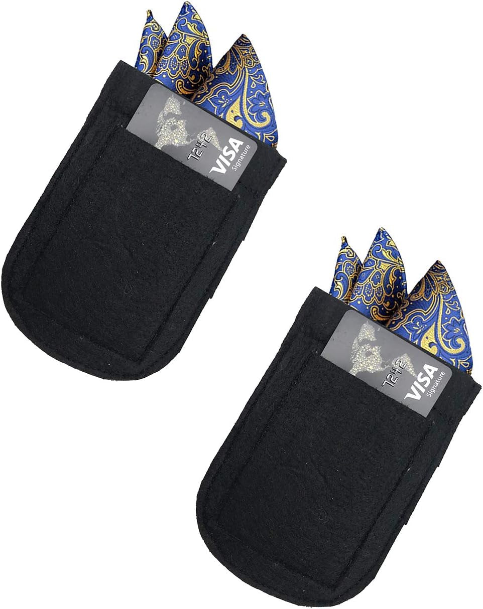 Premium Microfiber Pocket Square Holder, Men'S Suit Handkerchief Keeper, 2 Pack